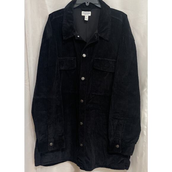 Arizona Jean Company Big‎ Tall 3XL Cotton Jacket Corduroy Black 4pckt NWT Heavy - Picture 1 of 6